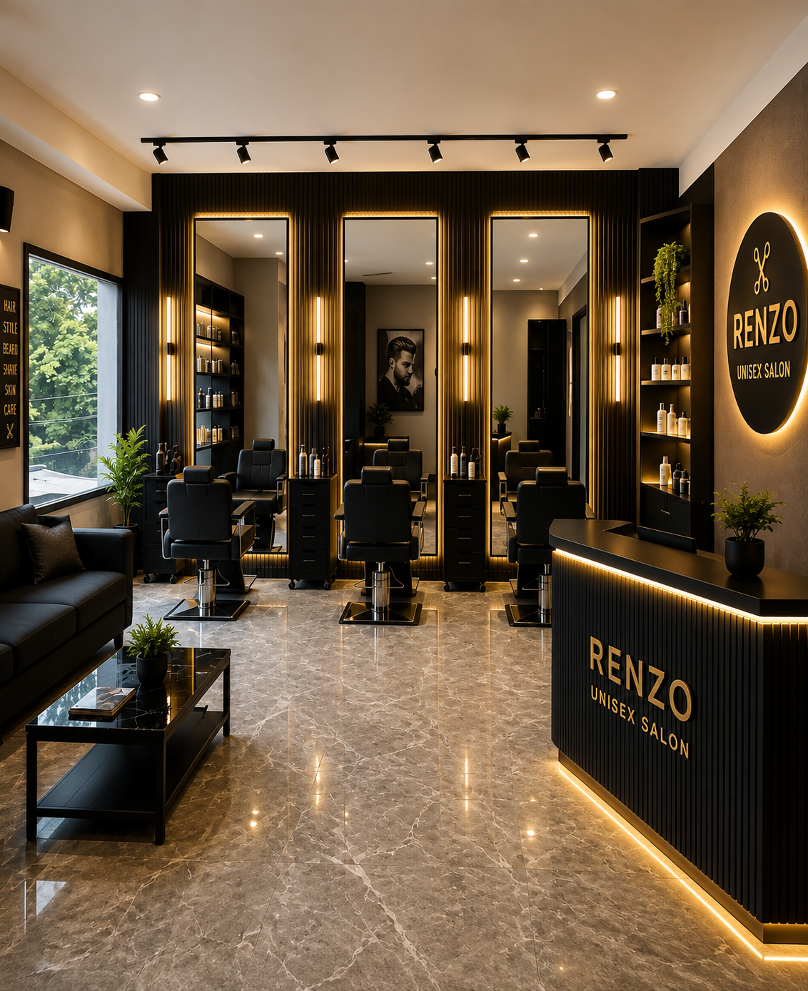 Fresh blow-dry and styling result at Renzo